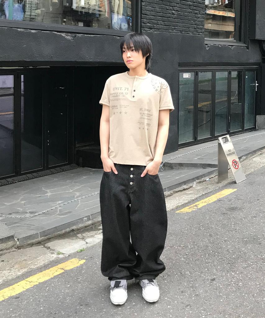 Gicheol Proto Sight Henley T-Shirt (Beige)