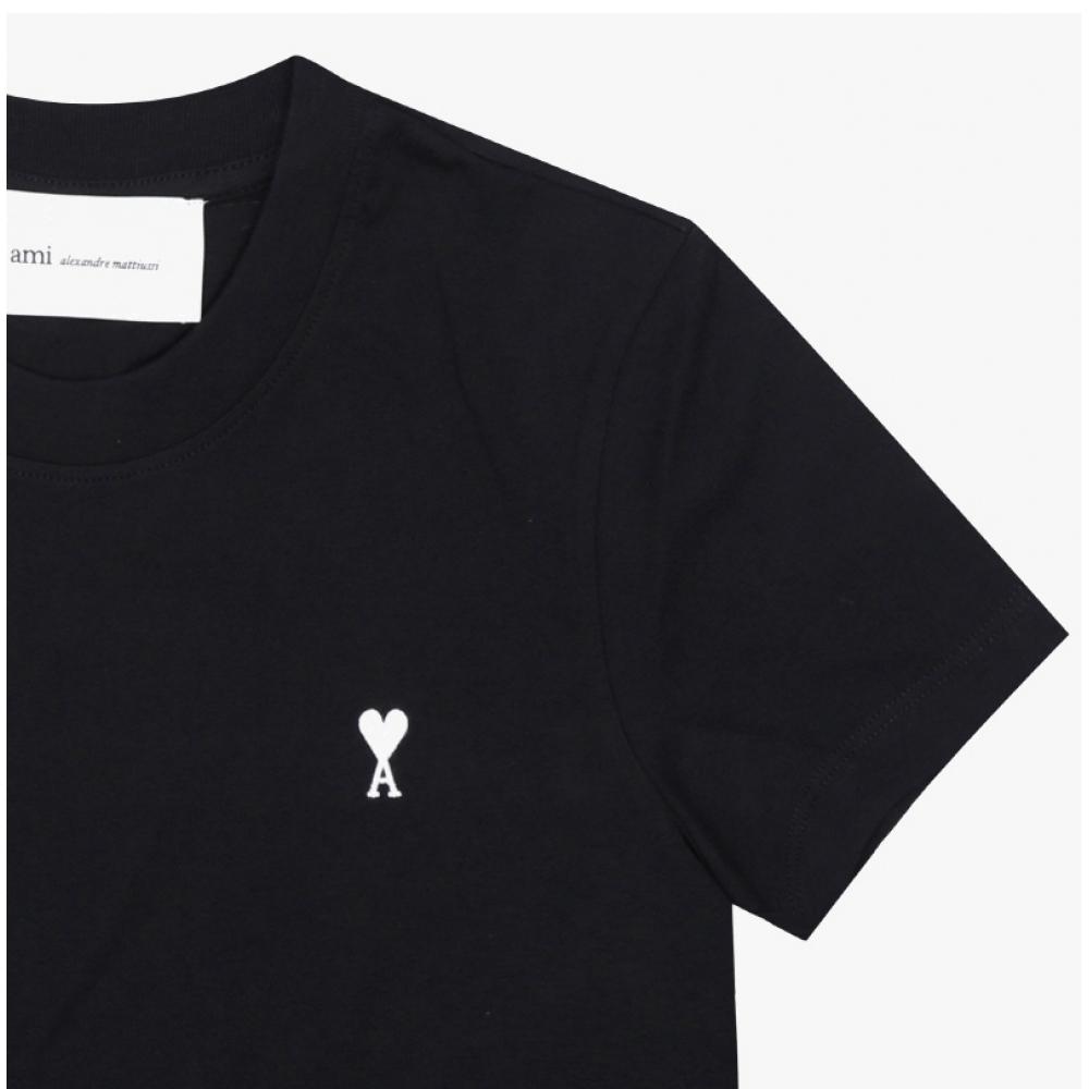 Ami Crop Women S T ShirT Small hearT Logo fTS347 724 045