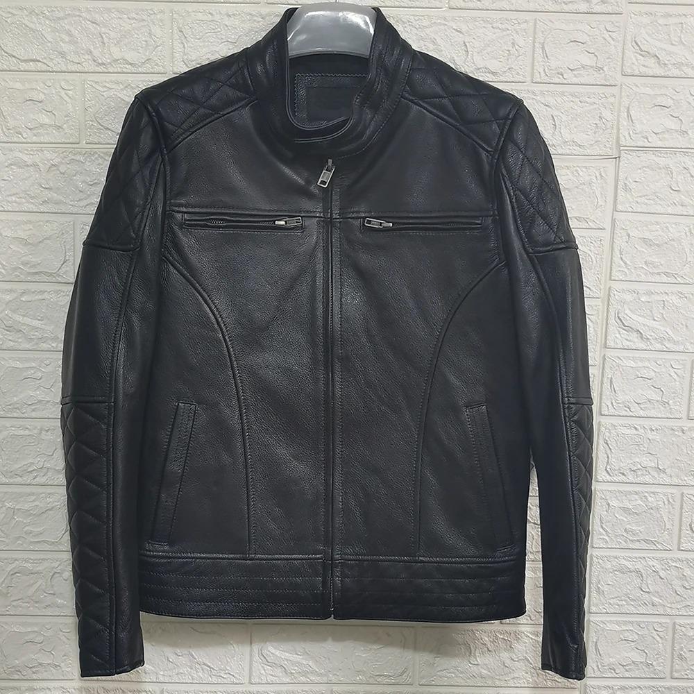 Chinesische Größe Vintage Männer Lederjacke dick 100% echtes Rindsleder Bikerjacke Slim Fit Männer Motorradmantel Herbst asiatische Größe S-5XL M419