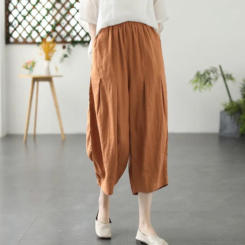 Pants Summer Women Plus Size Loose Pajama Pants Versatile Casua Linen Cotton Pants