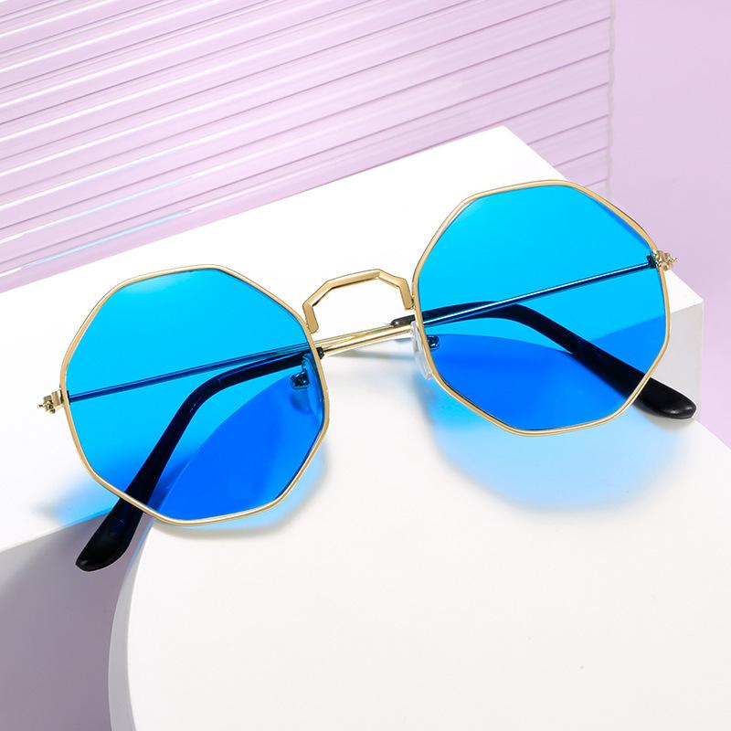 Vintage Star Octagonal Polygon Jelly Sunglasses Men And Women Marine Sunglasses