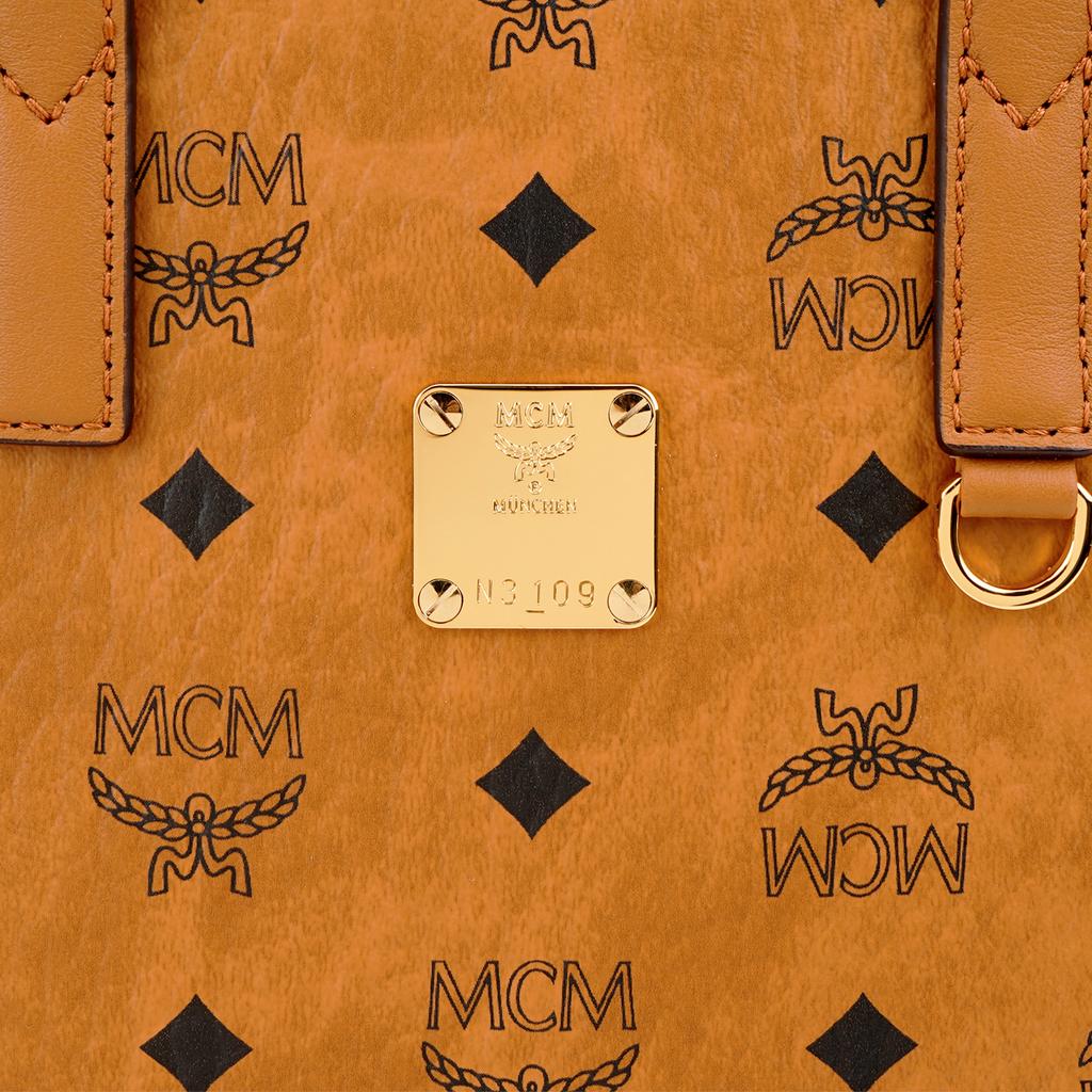 MCM Portuna Aren Monogram Tote Bag Coated Canvas Shoulder Handbag Unisex Tote Bag Cognac MMTCSKC03CO001