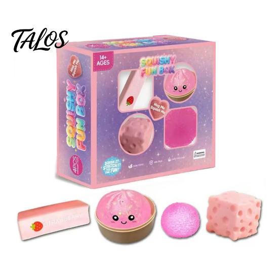 Talos 4/8Pcs Stress Relief Squeeze Toy, Anxiety Reduction Sensory Soft Stretchy Fidget Party Favors for Kids Adults