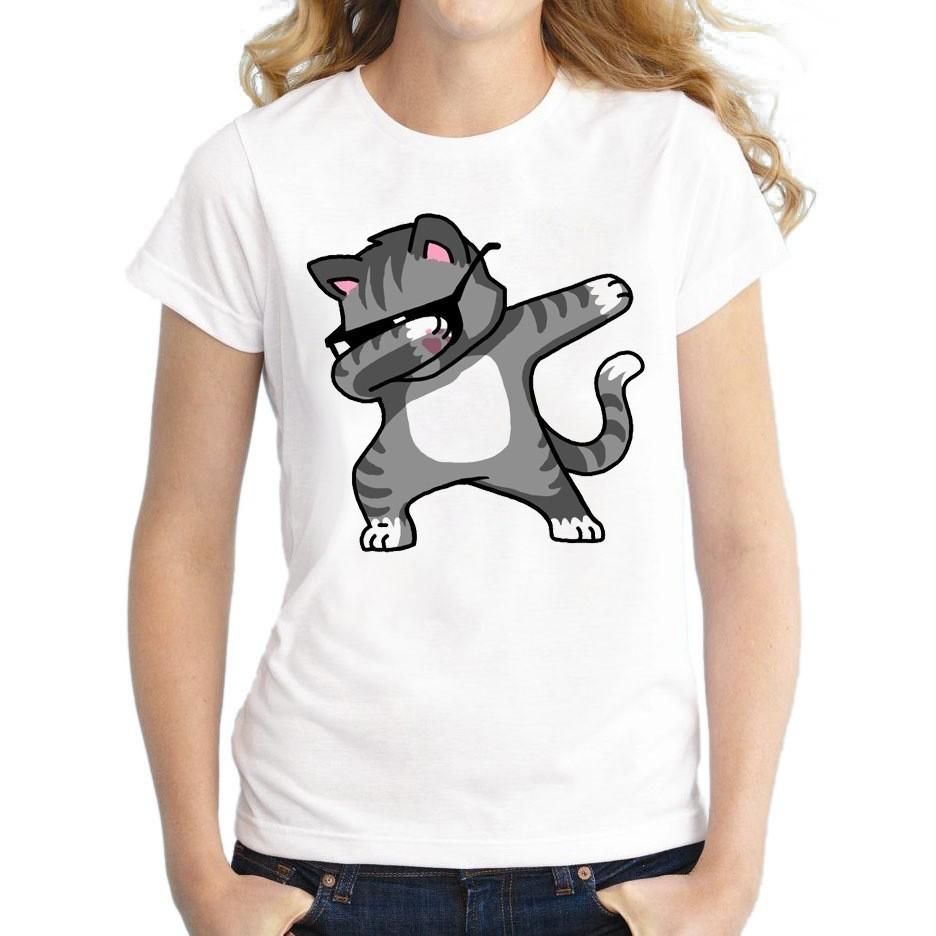 Cute And Fresh Style Unicorn Print T-shirt Cotton Short Sleeve Pullover For Women