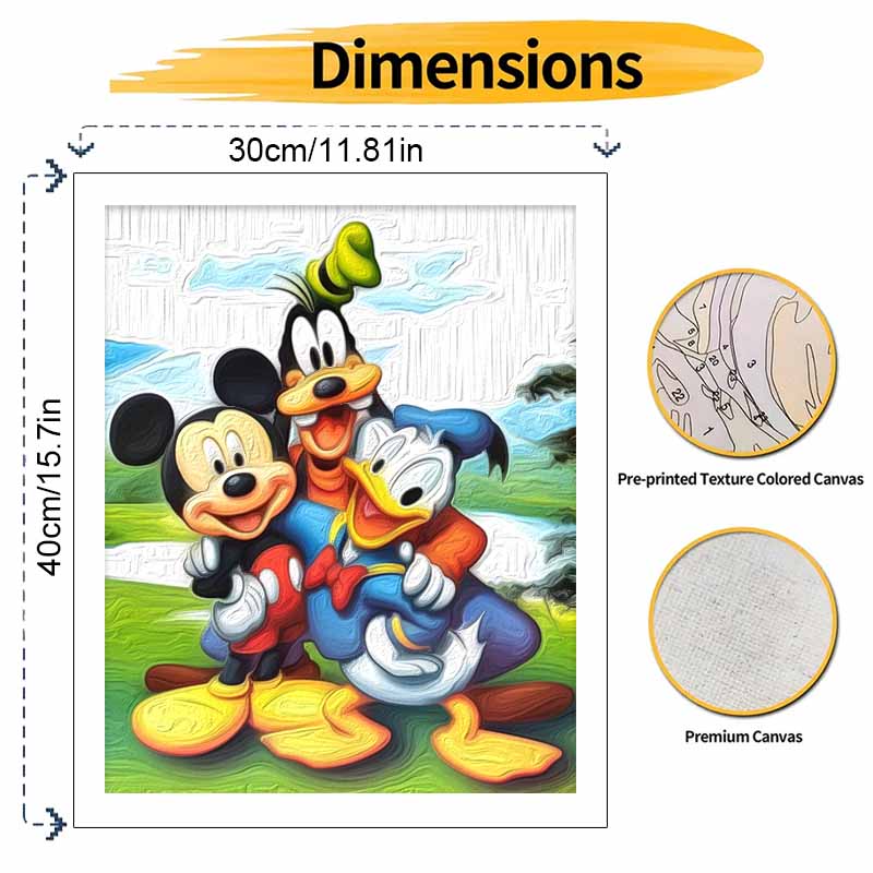 Disney Міккі Гуфі Дональд цифрова олійна картина DIY ручна розмальовка прикраса дому подарунок настінне мистецтво
