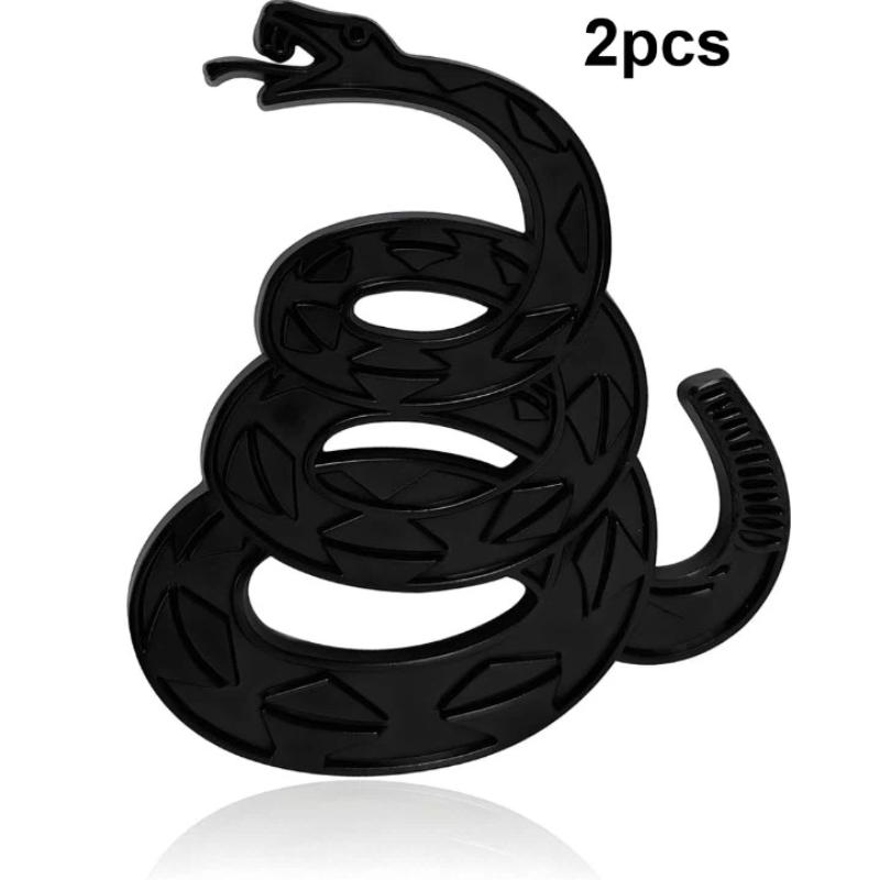 2pcs 3D Snake Metal Car Emblem Badge Sticker Decal for Automotive, Truck, SUV, Motorcycle