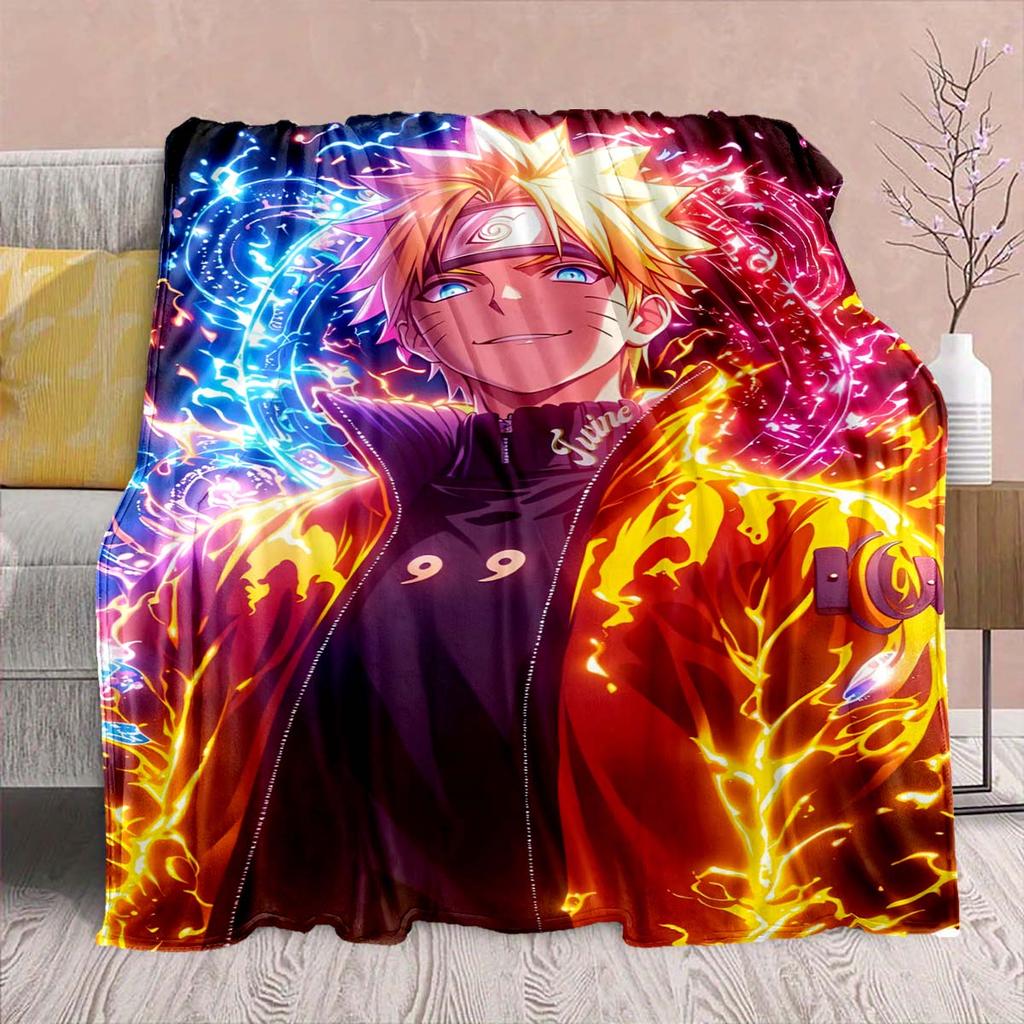 Naruto Anime Flannel Blanket - Soft Warm Perfect for Sofa, Bedding Camping Travel Office Home Decor -QJY