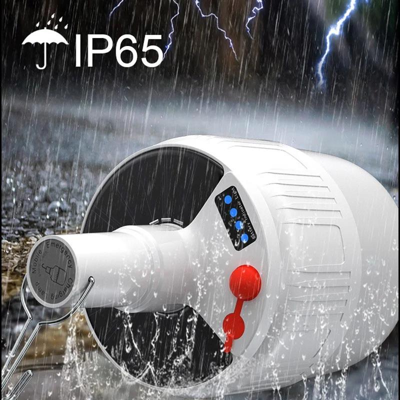 Outdoor Solar Lights USB LED Portable Waterproof Camping Fishing Garden Lighting Emergency Daylight Lamp