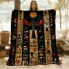 1pc Hieroglyphics Sphinx Flannel Blanket, Comfortable and Warm Blanket, for Camping Sofa Bed and Couch Office031