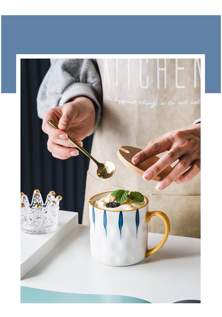 Retro Japanese Ceramic Mug with Lid, High-Temp Resistant, Large Capacity, Ideal Gift for Couples