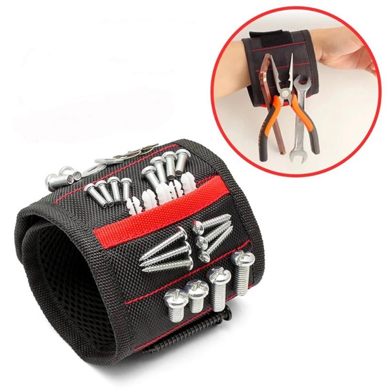 Convenient Adjustable Magnetic Wristband For Holding Small Tool Screws Nails DIYer Projects Men Women In Various Trades