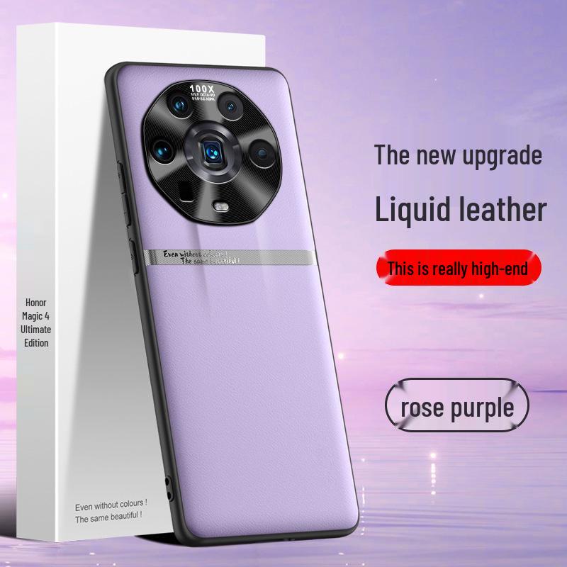 Compatible Honor Magic 4 Ultimate Leather Case: Durable, Anti-Fall, Liquid Shell Protection
