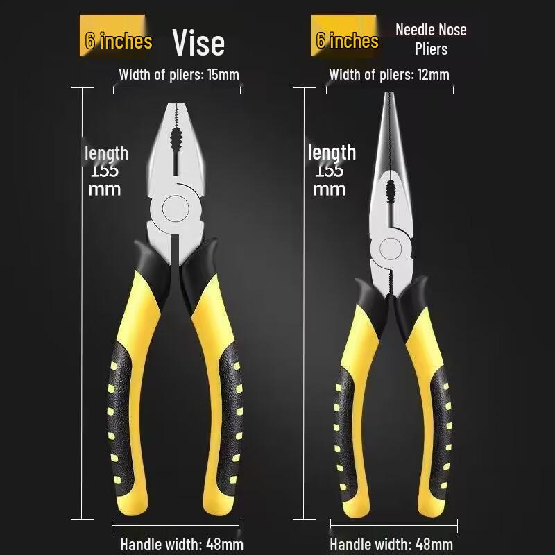 Yushuo Multi-functional Pliers: Nozzle, Needle-Nose, Wire Cutters, and Diagonal Pliers for Household and Industrial Use.