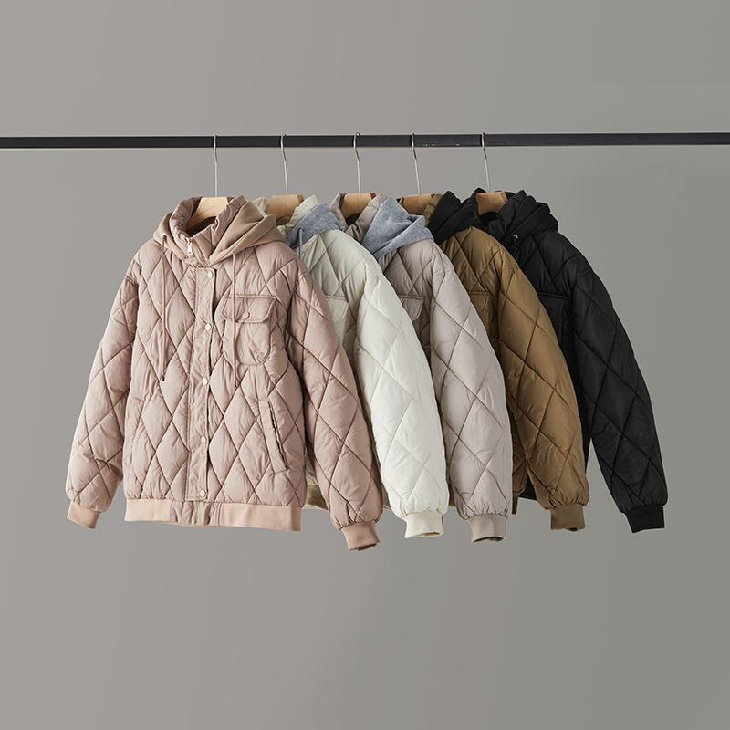 Módní oversized baseballová bunda s kapucí a zesíleným kabátem s kapucí na podzim a zimu