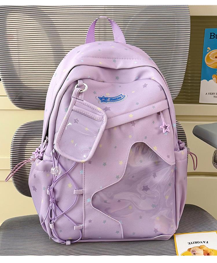 Schoolbag New Korean Cartoon Casual Backpack Female Niche Design Large Capacity Junior High School Student Schoolbag Versatile Backpack