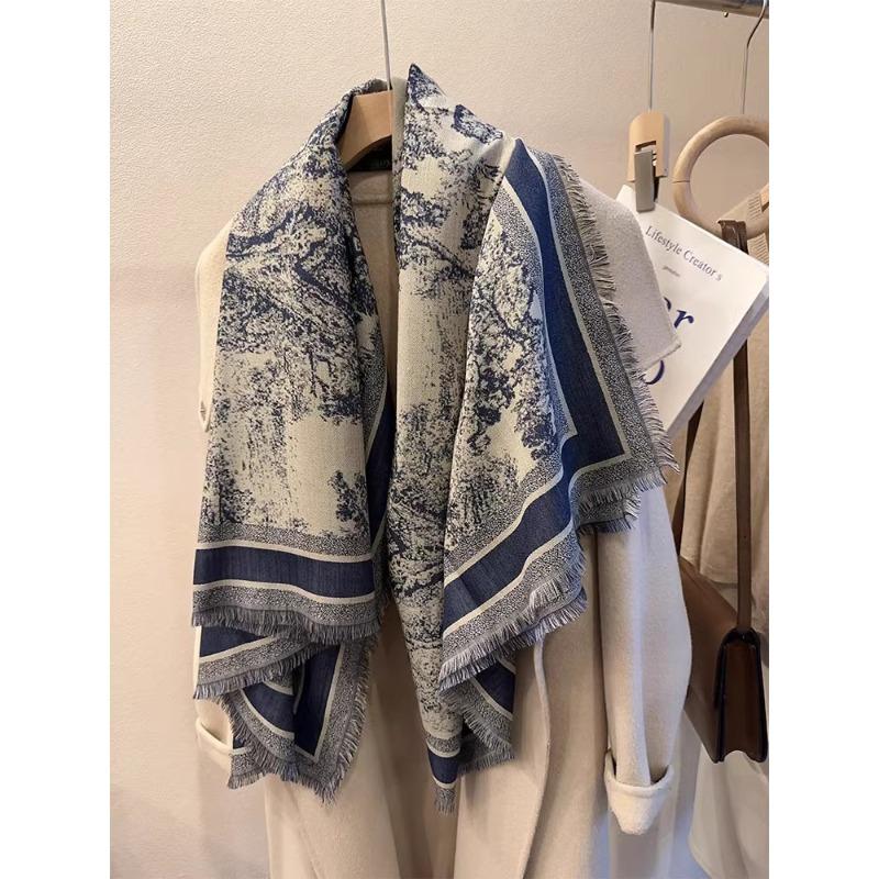 New Imitation Cashmere Scarf for Women Korean Version Contrasting Color Autumn and Winter Warm Couple Scarf British Fashion Long Shawl