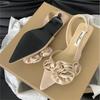 Fashion TWBEB Summer Women's Pointed High Heel Sandals Sexy Fashion Flower Women's Shoes Party Wedding Women's Shoes