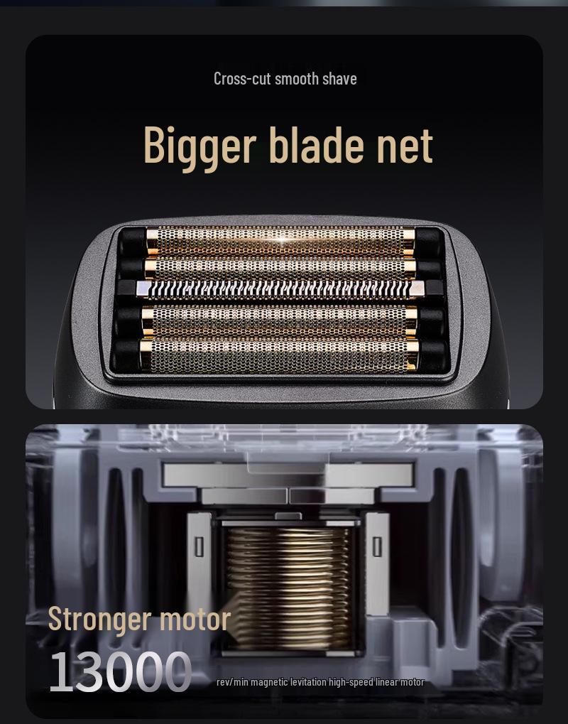 Magnetic Levitation Rechargeable Shaver with Digital Display - Washable Electric Razor for Men