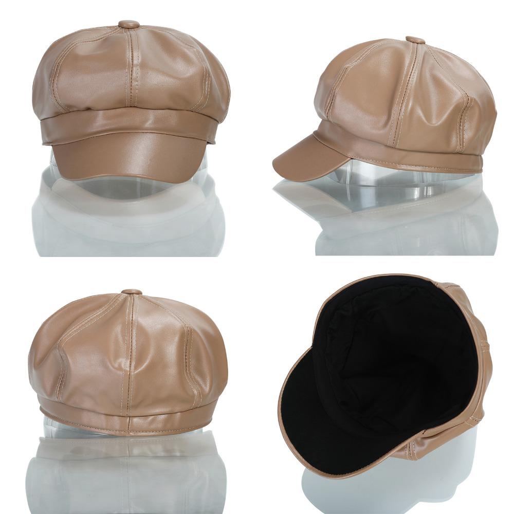 Women's PU Leather Newsboy Cap For Autumn/Winter | Ubuy