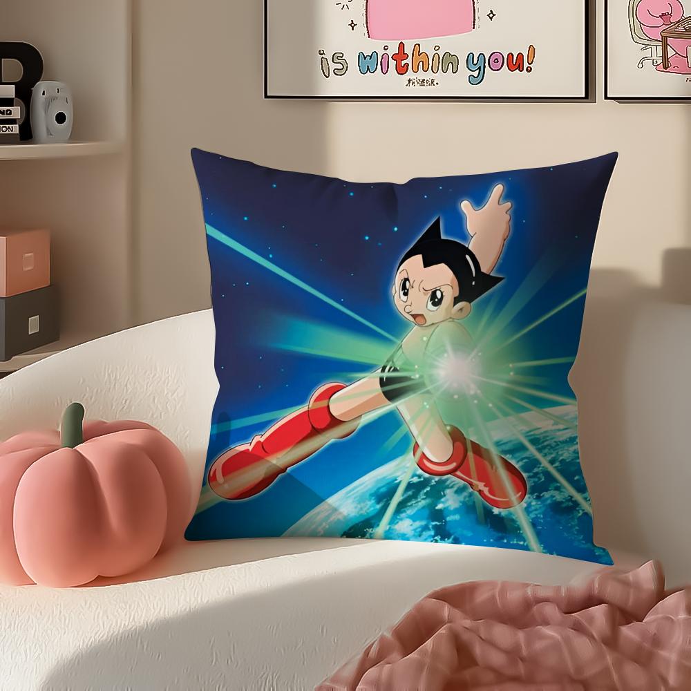 Classic Japanese Anime AAstroboy Cushion Cover Pillowcase Short Plush Invisible Zipper Room Sofa Cushion Cover