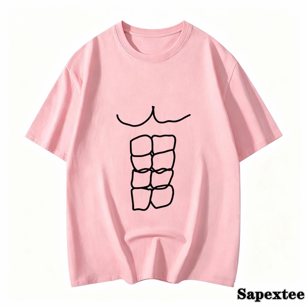 Fun Fitness Abdominal Muscle Print Tshirt Unisexs Short Sleeve Tshirt Unisexs Sports Top Summer Streetwear Graphic T Shirts