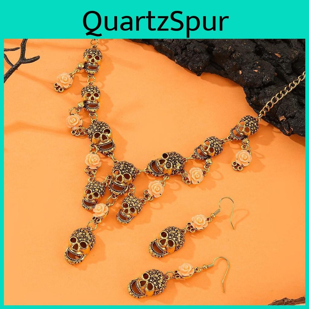 Pumpkin Skeleton Jewelry Collection With Gold Plated Alloy For Halloween Party Accessories