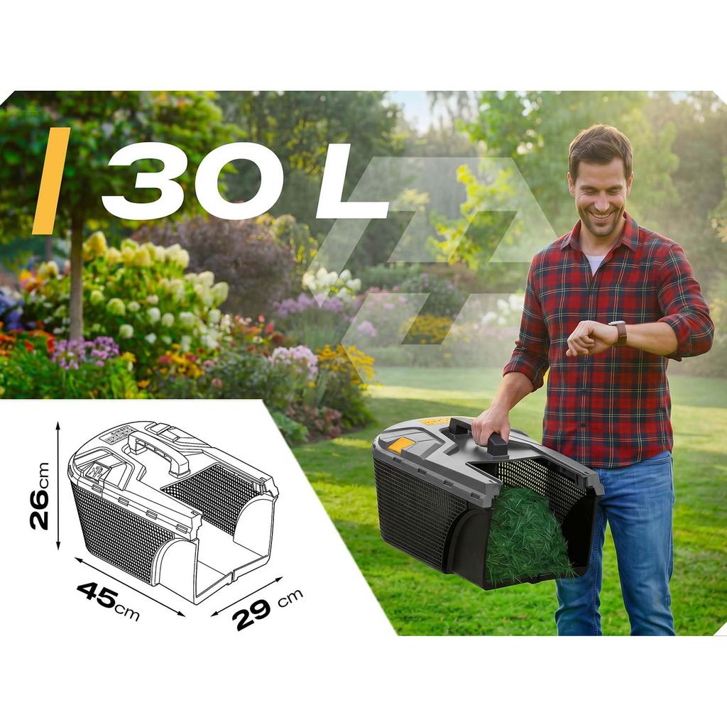 Light Electric Lawn Mower, Powerful With Adjustment, Humberg