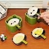 4/6Pcs Panda Shape Ceramic Sauce Dish Creative Mini Sauce Bowl Set  Dinnerware Set