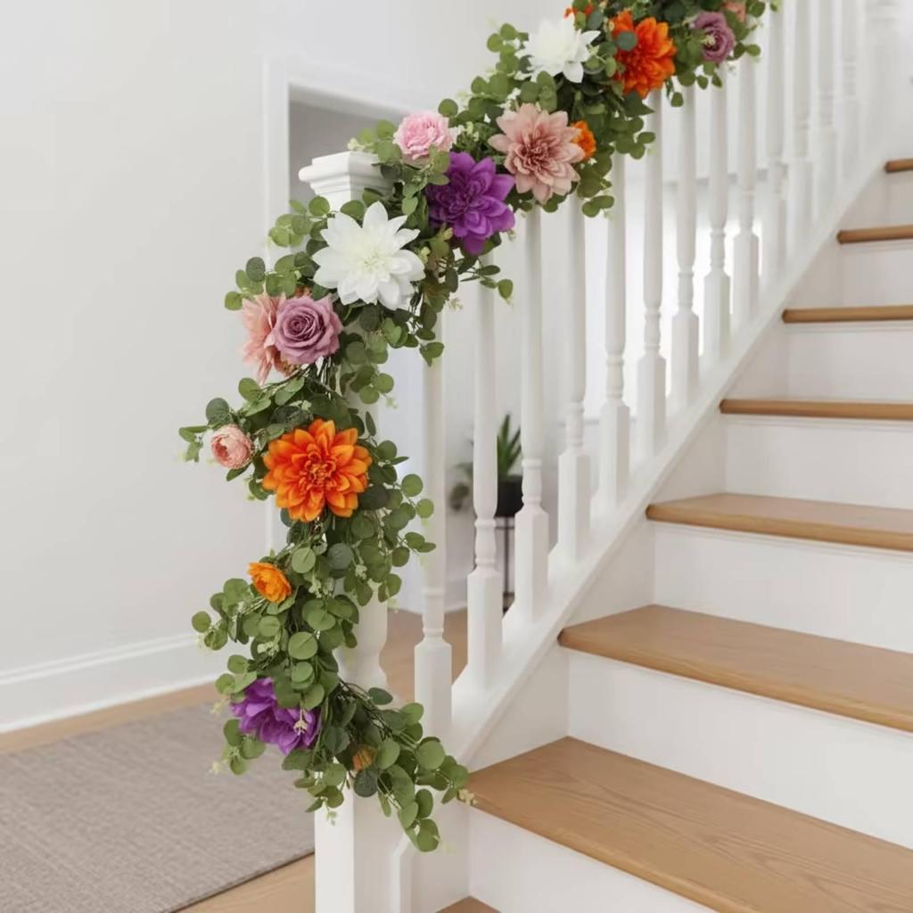 Artificial Flower Garland Floral Mixed Vine with Leaves Flexible