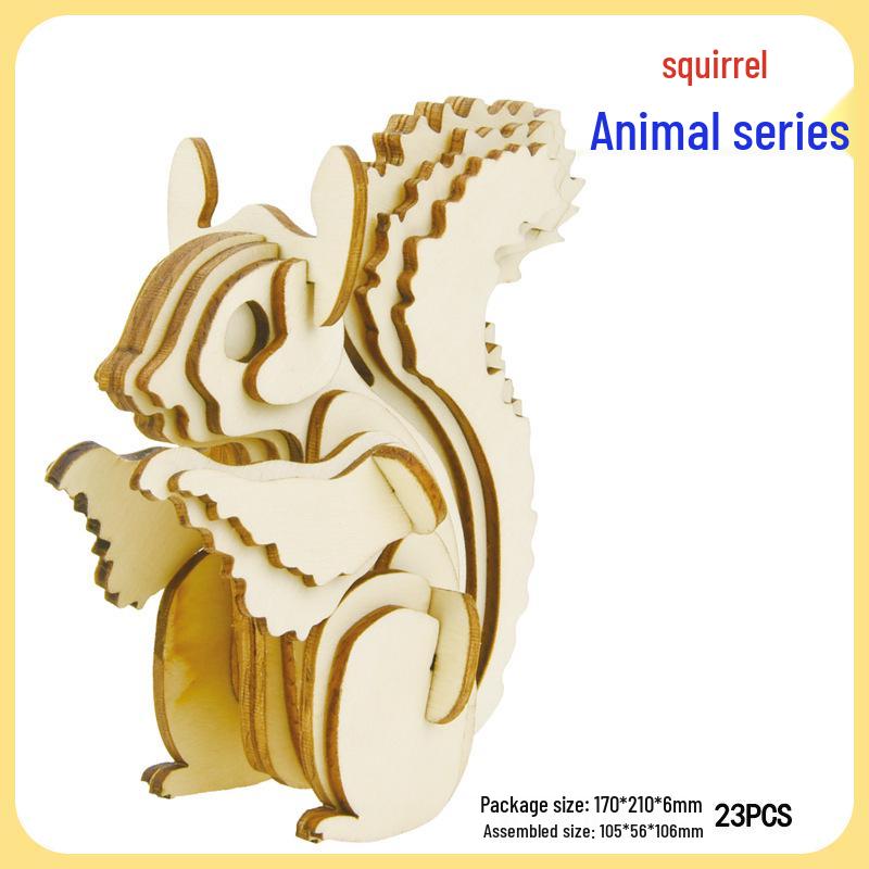 3D Wooden Ocean World Puzzle Animal Model for Children - Handmade Assembly Kit