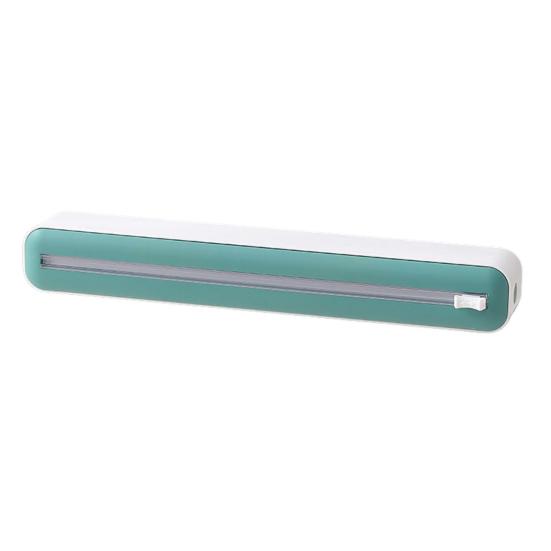 Plastic Wrap Dispenser with Slide Cutter Adjustable 2-In-1 Food Cling Wrap Film Roll Holder Cutting Tools Kitchen Gadgets