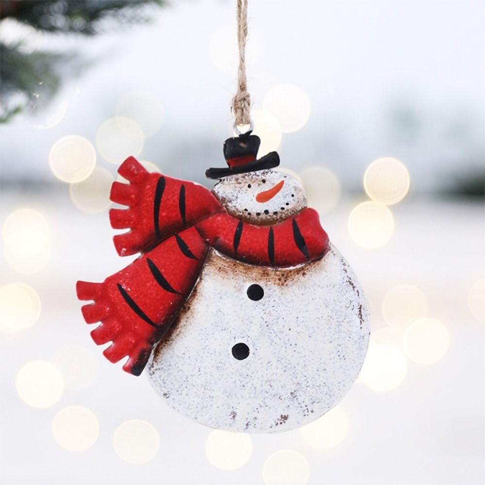 

Vintage Santa Claus Hanging Ornaments Iron Snowman Doll Pendant Christmas Gifts