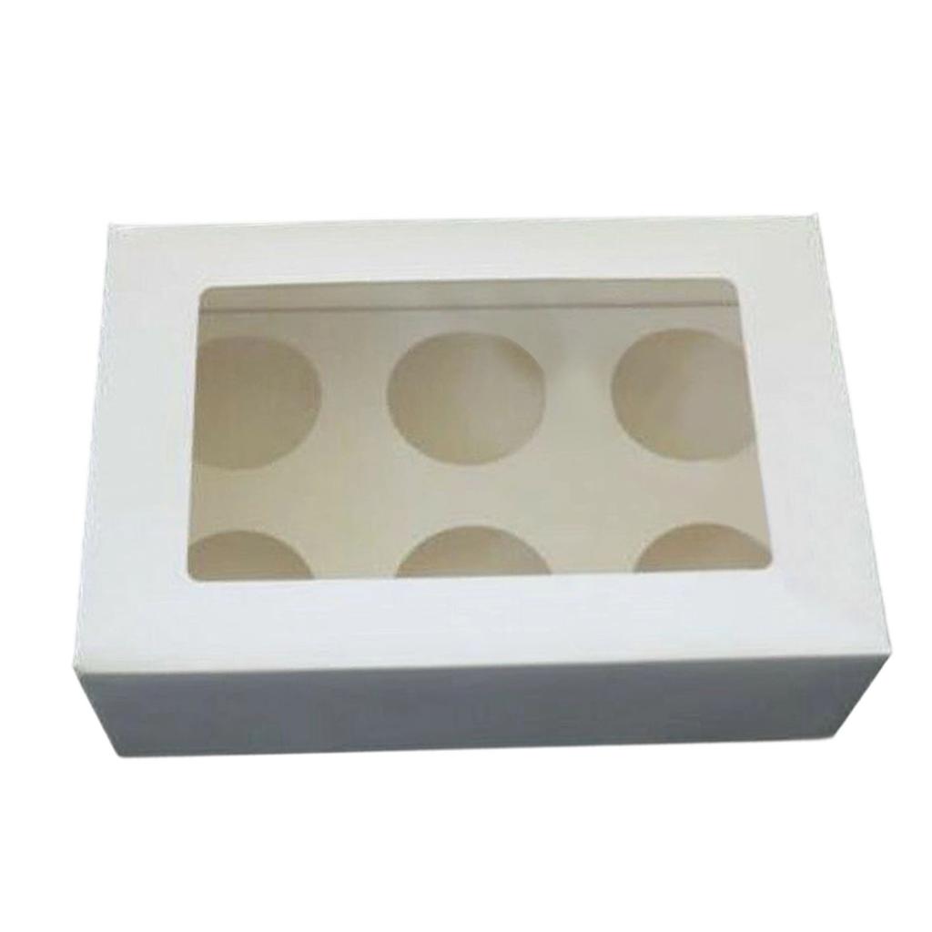 25Pcs Cupcake Box Range 6 hole Window Face Wedding Birthday Party Christmas Gift
