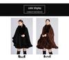 Women's Imitation Rex Rabbit Fur Collar Shawl Cape - Large Size, Knitted Loose Fit Cardigan for Autumn and Winter