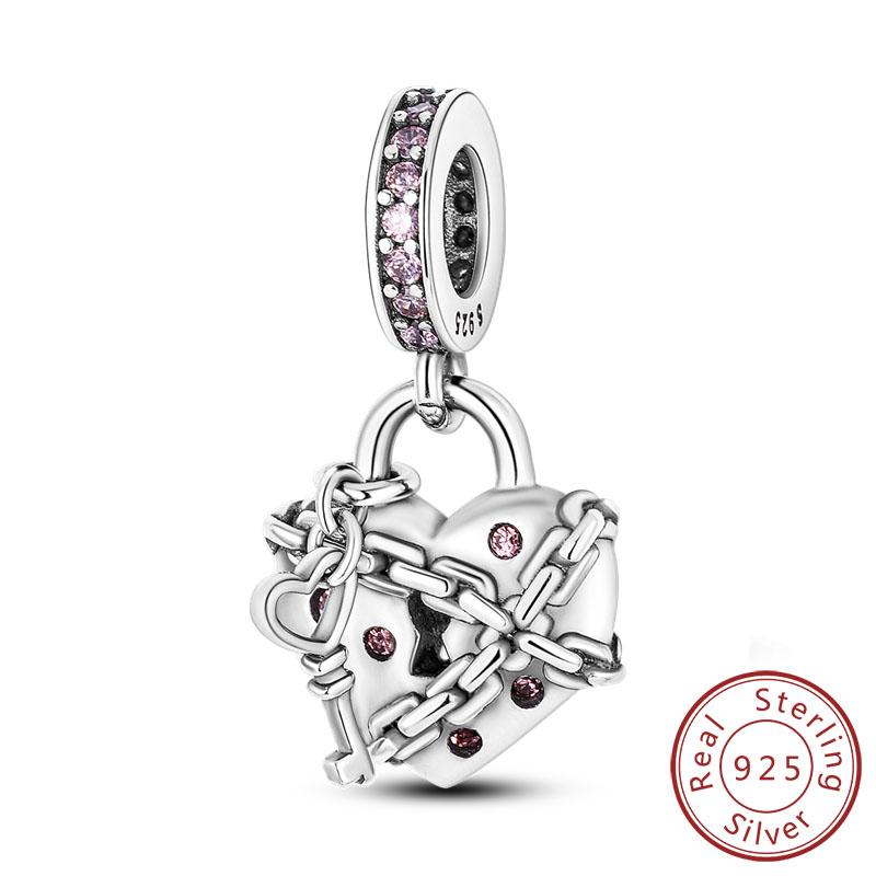 Silve Charms Beads Forever Love Heart Sister Family Life Charms Dangle For Bracelet Woman Jewelry Gifts