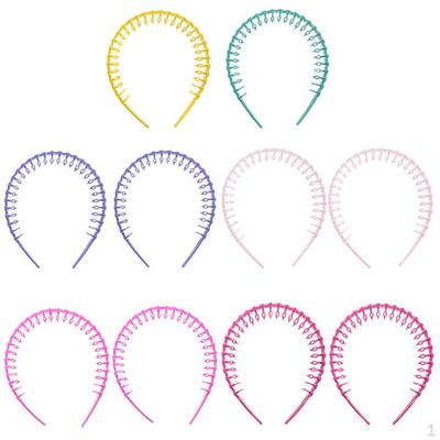 Mode Mehrfarbig Kunststoff Haarreifen Stirnband Packung mit 10 Stück