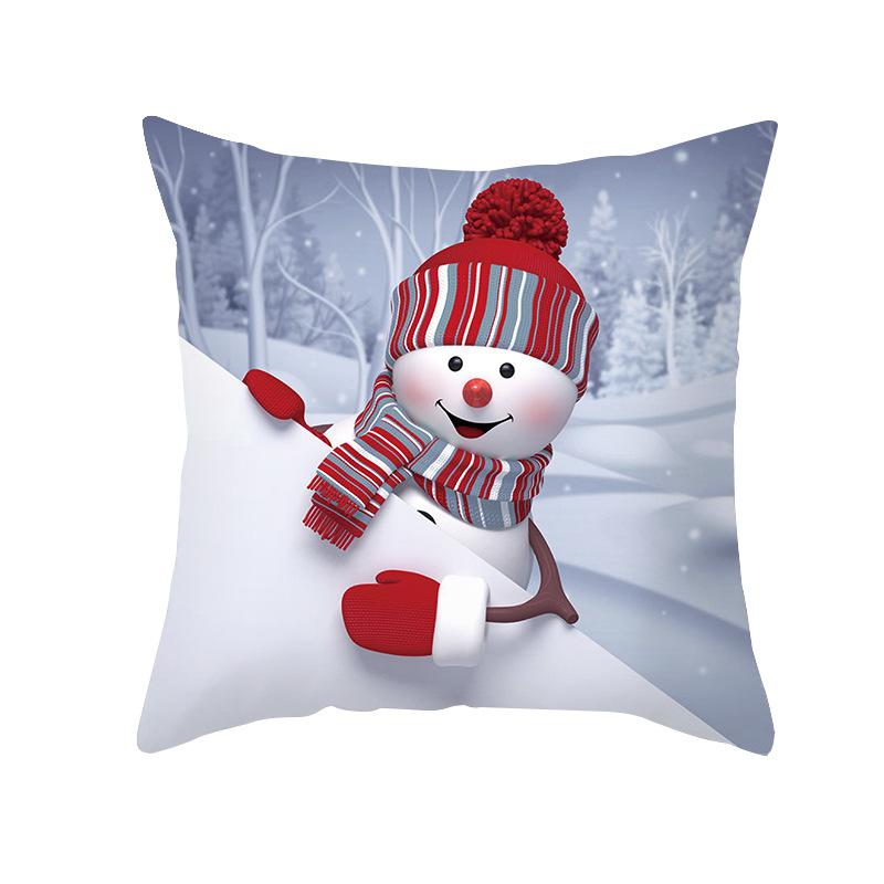 45X45CM Christmas Pillowcase Nordic Home Sofa Cushion Cover Cartoon Anime Printing Office Pillowcase for Home Santa Sofa Ornaments Cushion Cover