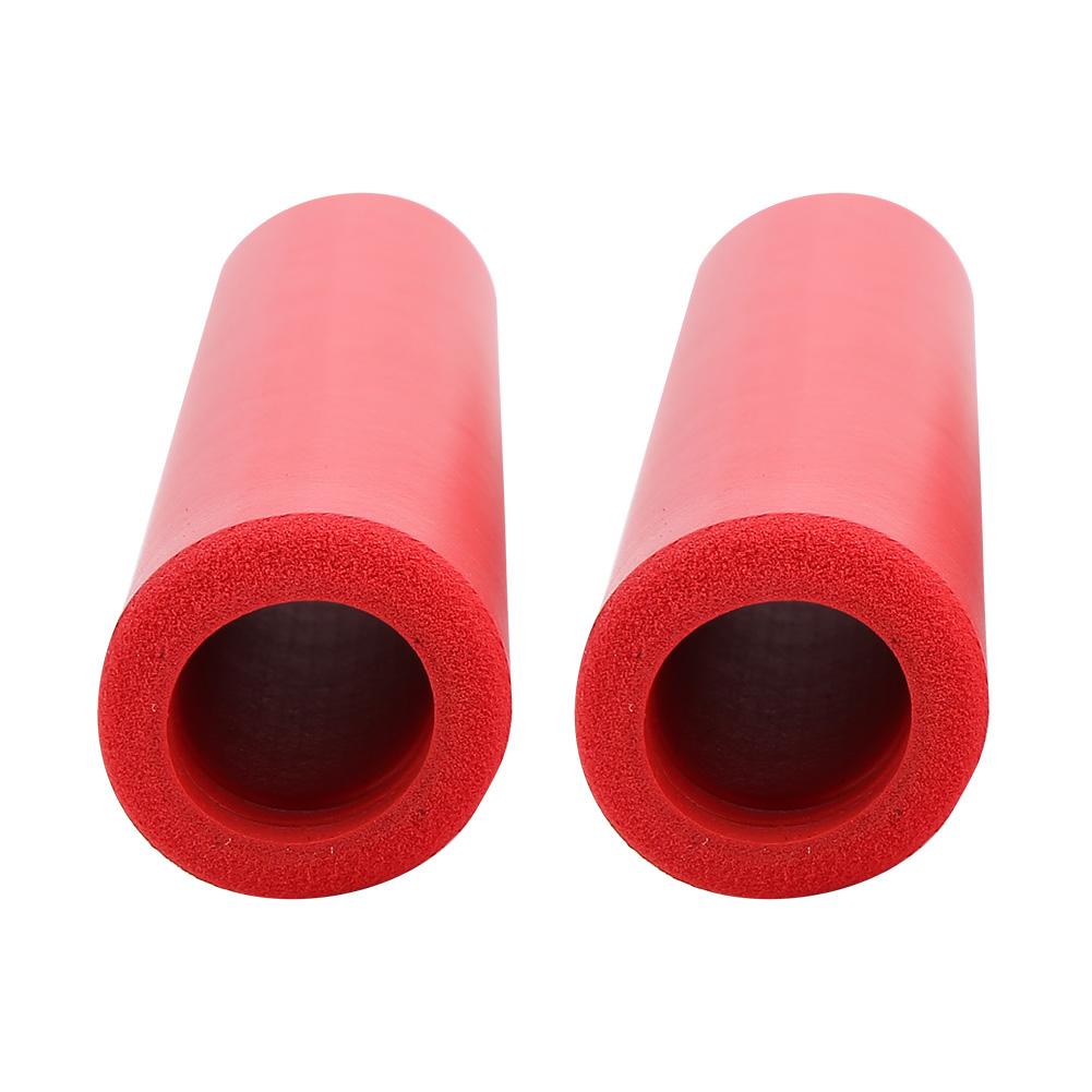 1 Pair Handlebar Grips Anti Skid Shock Proof Silicone Bike Grip With End Plugs Red