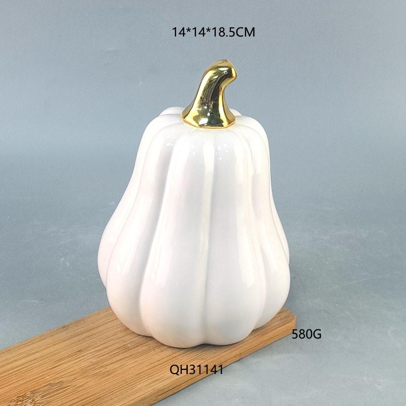 Nordic Creative White Ceramic Pumpkin Decor Desktop Ornament Halloween Gift Home Decoration