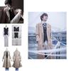 Sophisticated Dazai Osamu Cosplay Outfit Wig Trench Coat Bungo Stray Dog Halloween Carnival