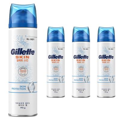 Gillette Skintech Shave Gel, 195g, 4 Pieces ,Korean Razor Blade