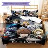 Anime DEATH NOTE Pattern Bedding Set Quilt Cover Pillowcase Home Decor Gift (1 * duvet cover + 2 * pillowcase, without core)