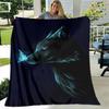 Arte Fantasia Lupo Morbido Peluche Divano Letto Lancio Cartone Animato Picnic Coperte Moderna Coperta di Flanella Stampata Copriletto Regalo