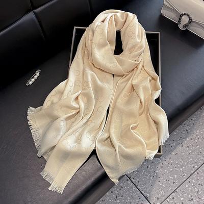 Sciarpa Lunga Primaverile Moda Sciarpa Scialle Versatile di Alta Qualità Protezione Solare Cotone Tencel Sciarpa di Seta Dorata Sciarpa