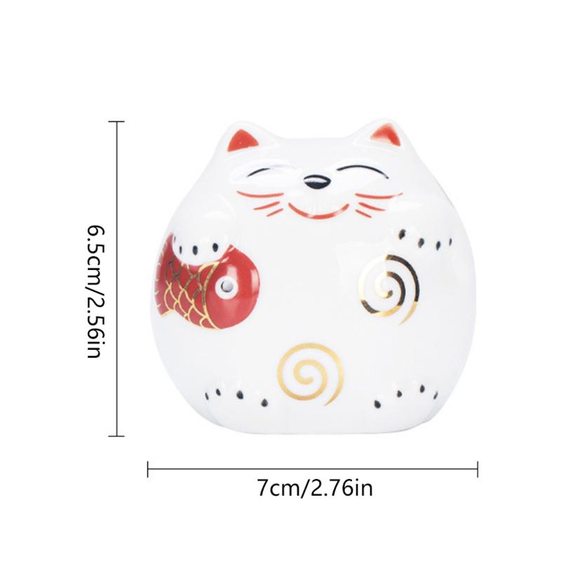 Ceramic Lucky Cat Piggy Bank Saving Coin Box Save Money Box Fortune Cat Ornament Statue Figurine Feng Shui Craft Home Decor