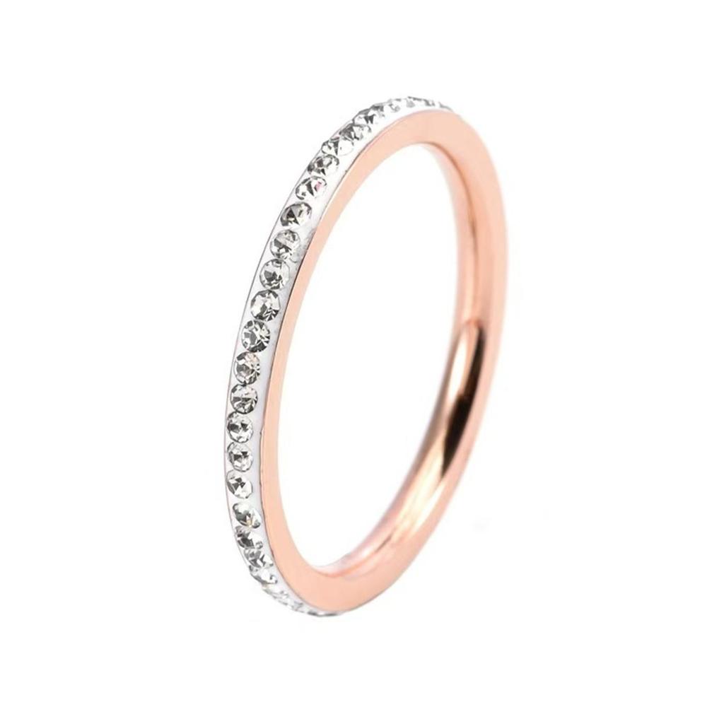 Niche Diamond-Set Titanium Steel Couple Ring - High-End Luxury Jewelry