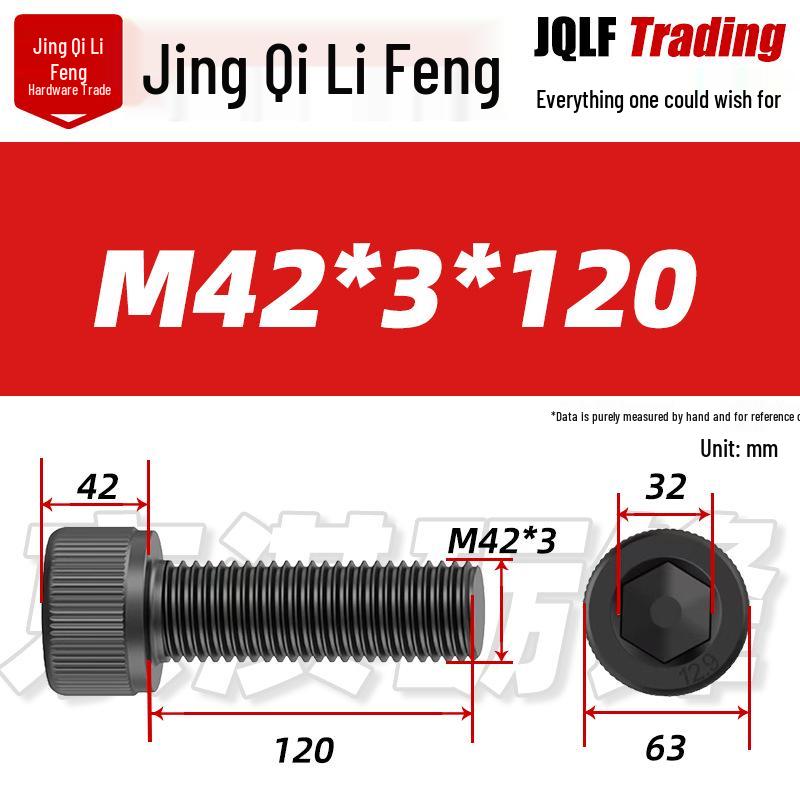 High-Strength Black Hex Socket Head Cap Screw, M8-M48, Fine Thread, Full Thread, Fine Pitch