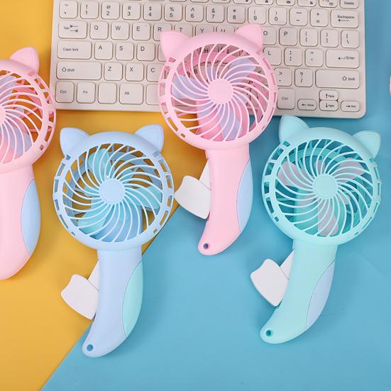 Mini Fan Adorable Shell Portable Pure Energy-saving Plastic Manual Cooling Fan Dorm Supplies
