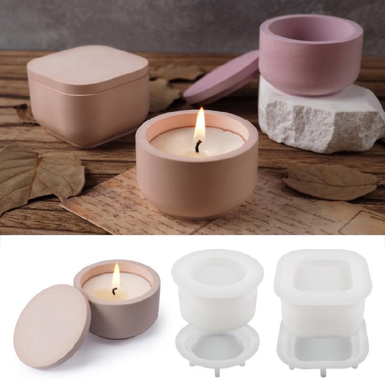 Silicone Mold for DIY Cement Cup with Crystal Effect Trendy Plaster Candle Cup