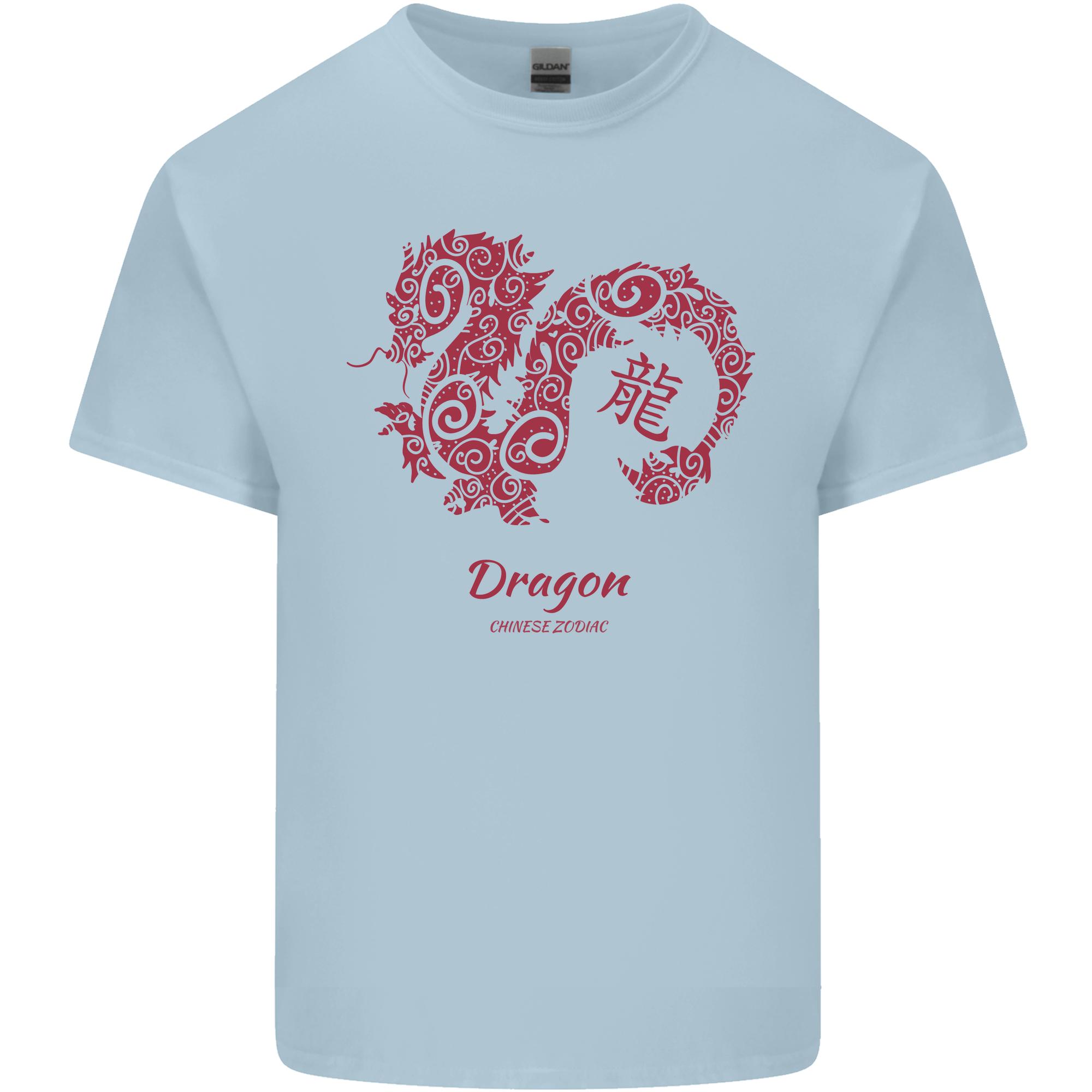 Chinese Zodiac Shengxiao Year of the Dragon Unisexs Light Cotton TShirt S